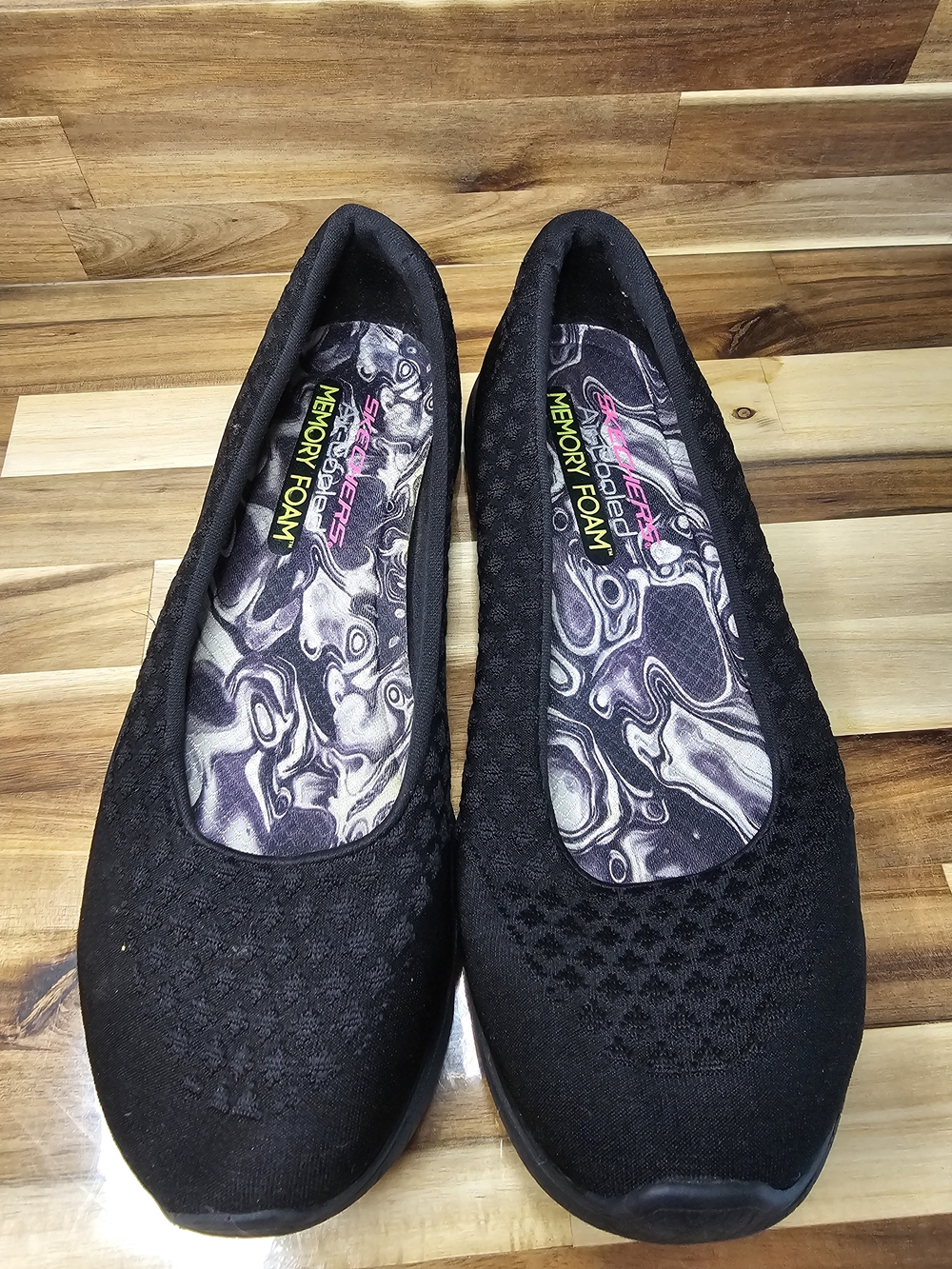 Skechers Black Memory Foam Slip-On Flats S13